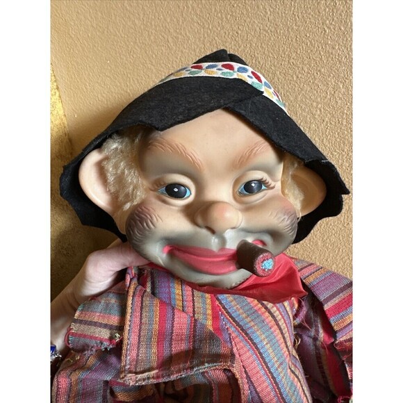 Vintage Rushton Cigar Smoking Hobo Rubber Face Striped Clothes Rare - Picture 3 of 14
